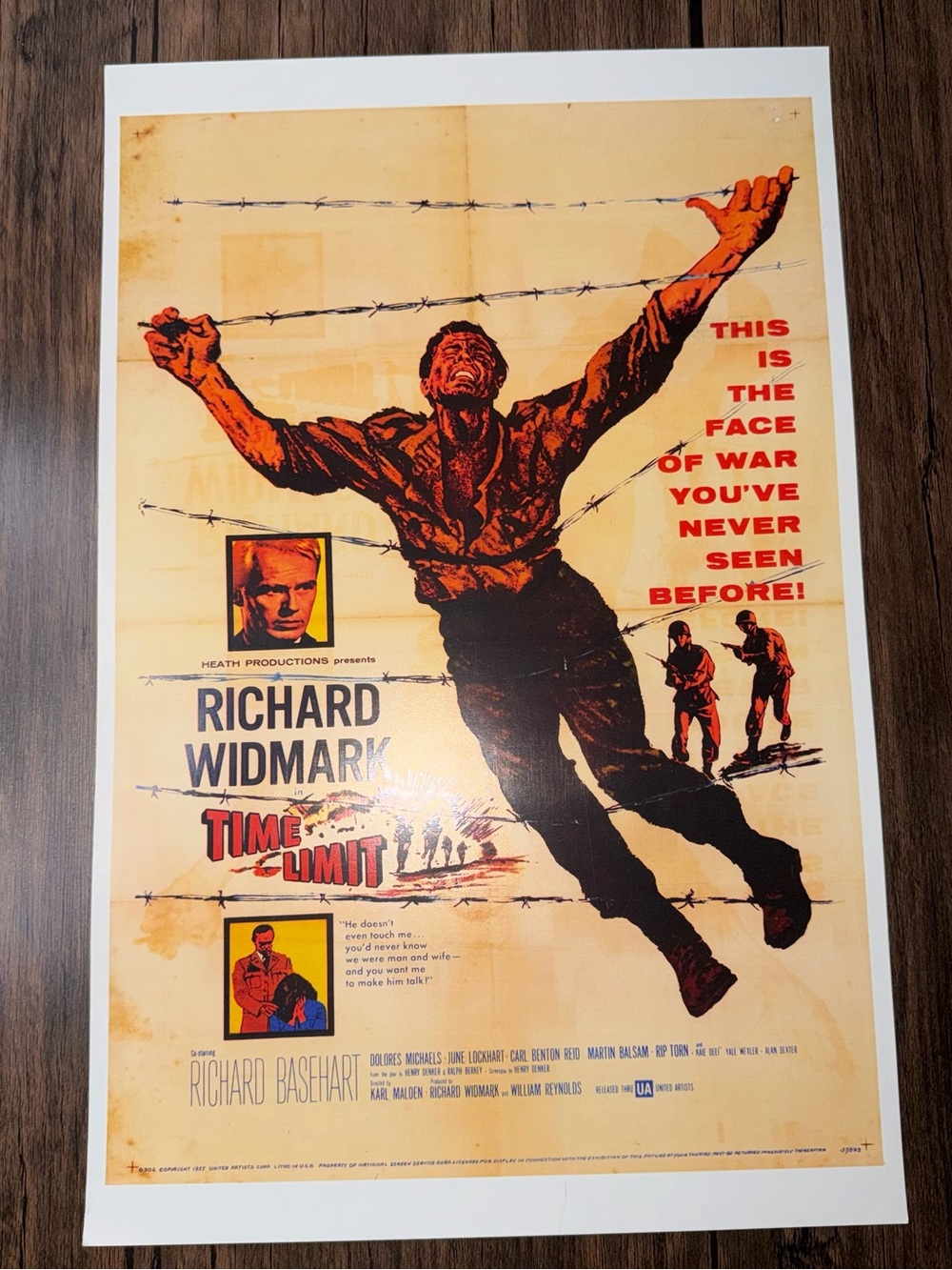 Vintage Time Limit (1957) Movie Poster Reprint - 11x17 Classic Film Art